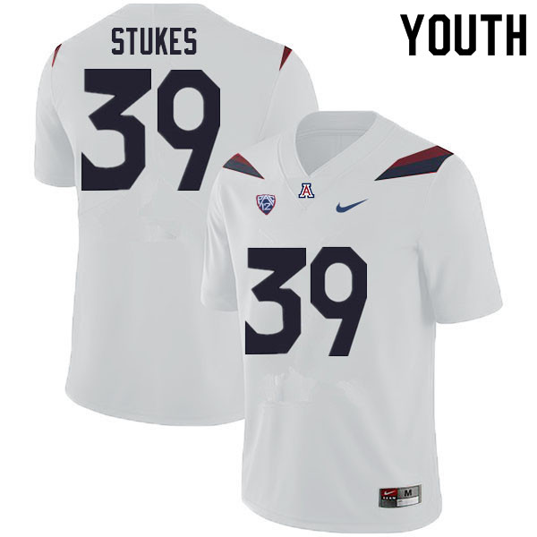 Youth #39 Treydan Stukes Arizona Wildcats College Football Jerseys Sale-White - Click Image to Close